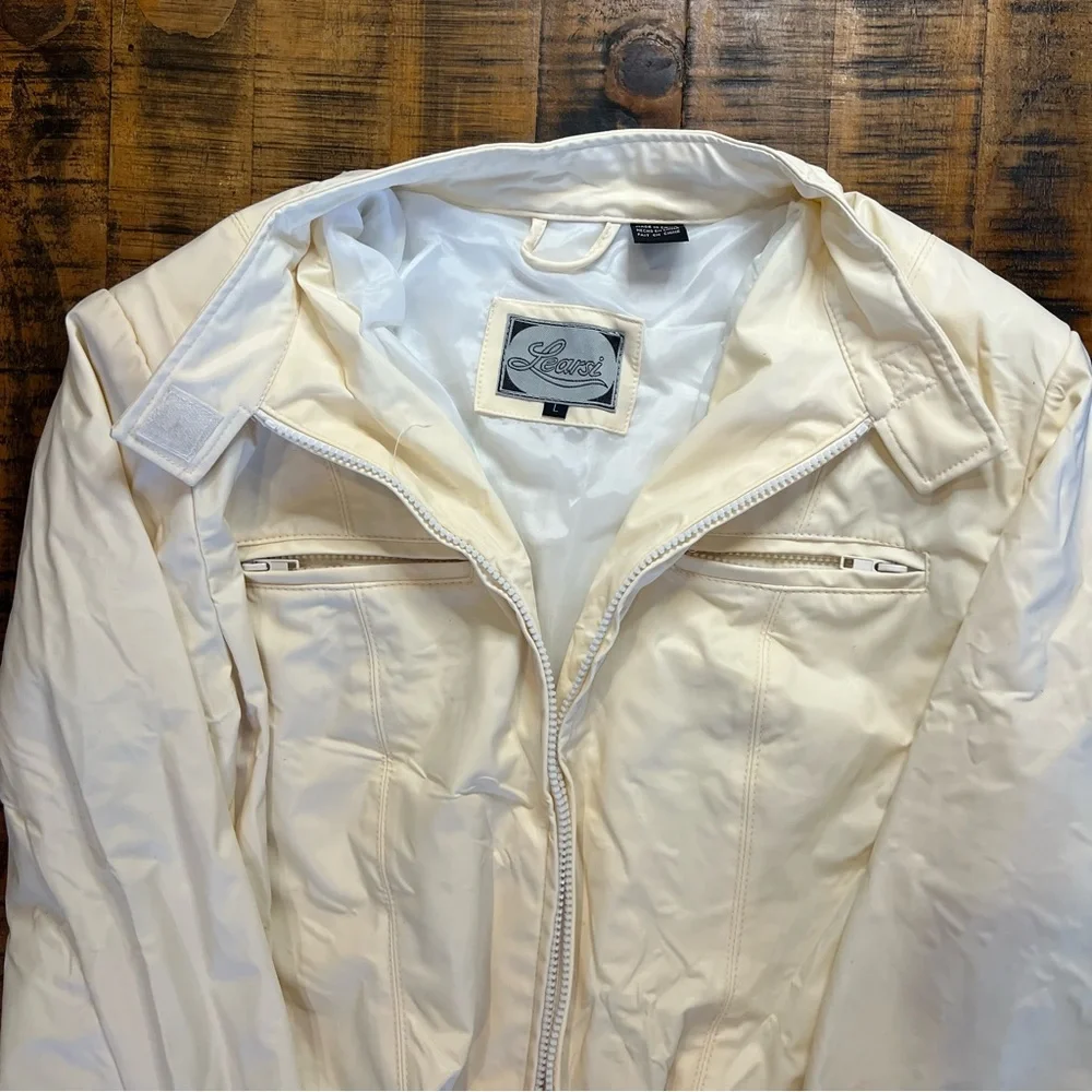 Vintage 80s Learsi Women’s Bomber Jacket in Cream